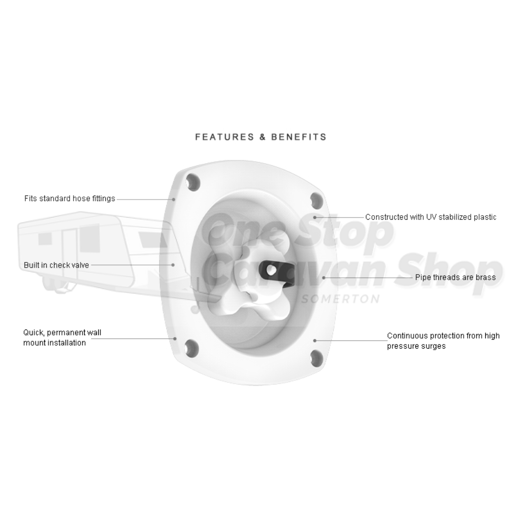 Seaflo Water Inlet Pressure Regulator - White