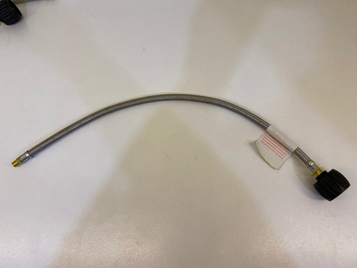 600mm Type F LCC27 Gas Hose - 1/4 Inv Flare Pigtail