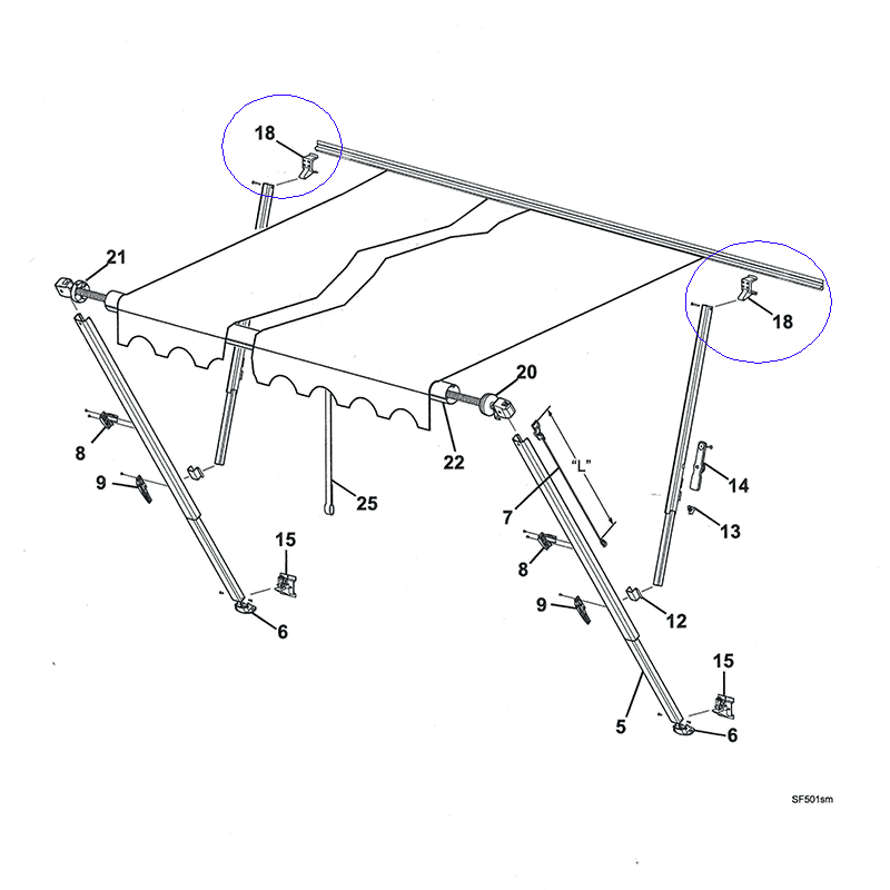 Carefree White Canopy Clamps