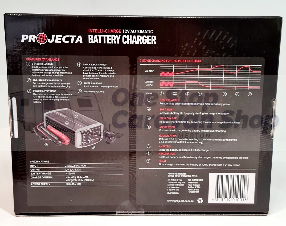 PROJECTA IC10 Projector Intelli-Charge 12V Automatic 10 Amp Battery Charger