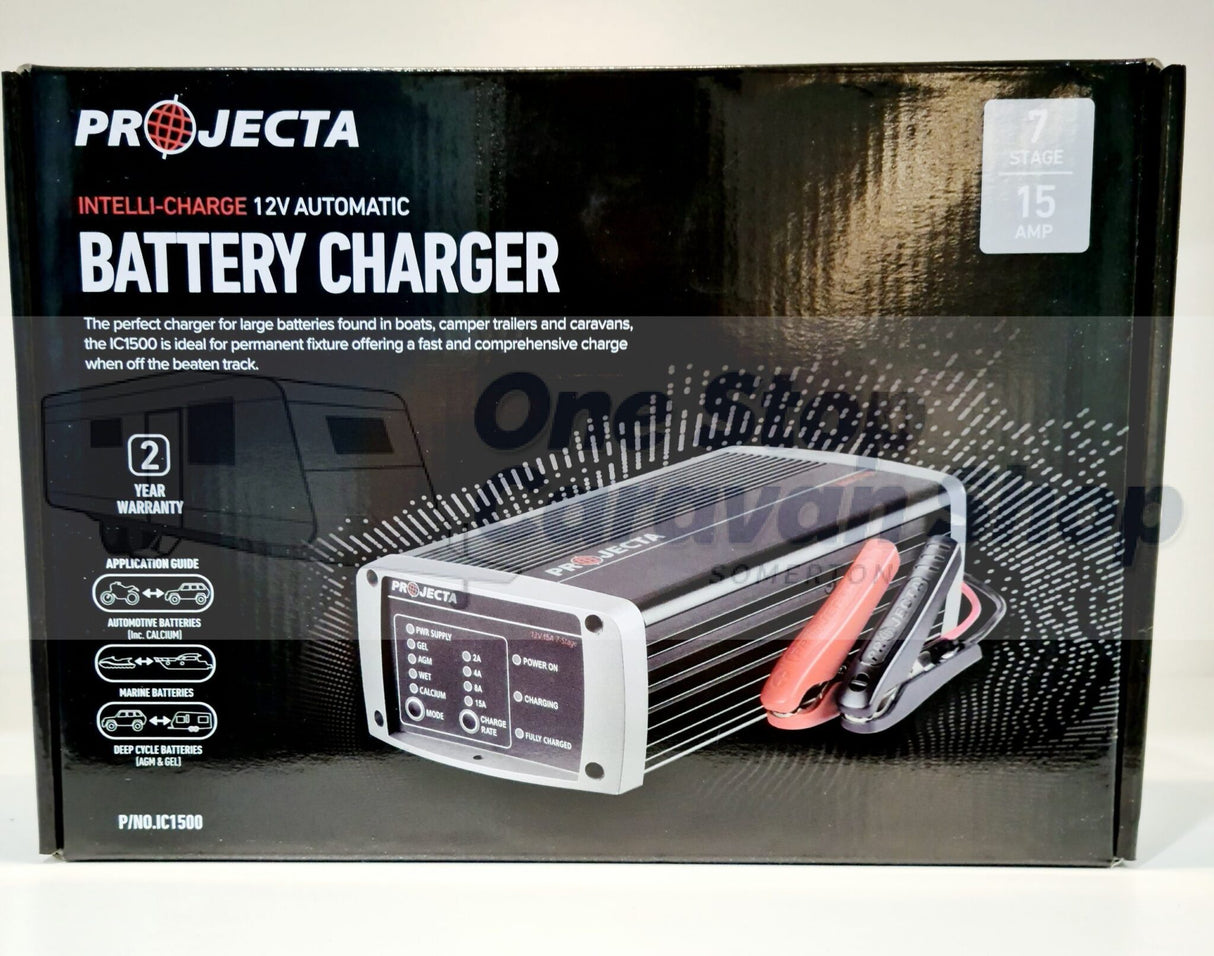PROJECTA 12V AUTOMATIC 15A 7 STAGE BATTERY CHARGER LITHIUM, AGM, GEL PART NO IC15