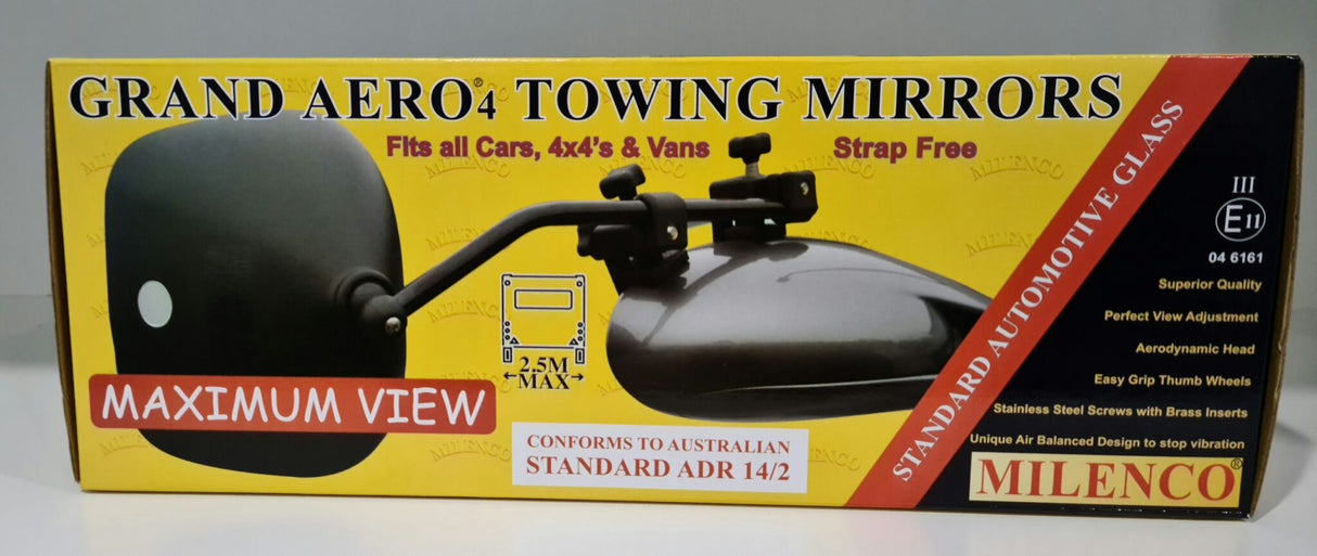 Milenco Grand Aero 4 Extra Wide Convex Towing Mirror (Twin Pack). MIL2912