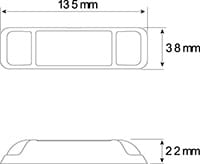 38 Series Chrome Marker Lamps with inbuilt Reflector 135mm x 38mm x 22mm