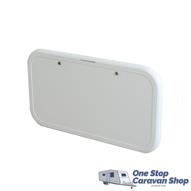 Caravan Picnic Table White with LED Lighting & Backing Plate - 800 x 445mm