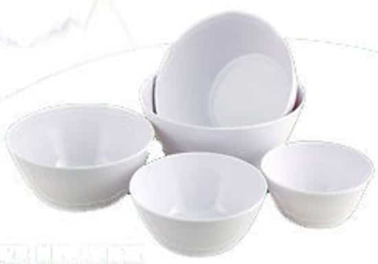 Melamine White bowl set - 5 pieces
