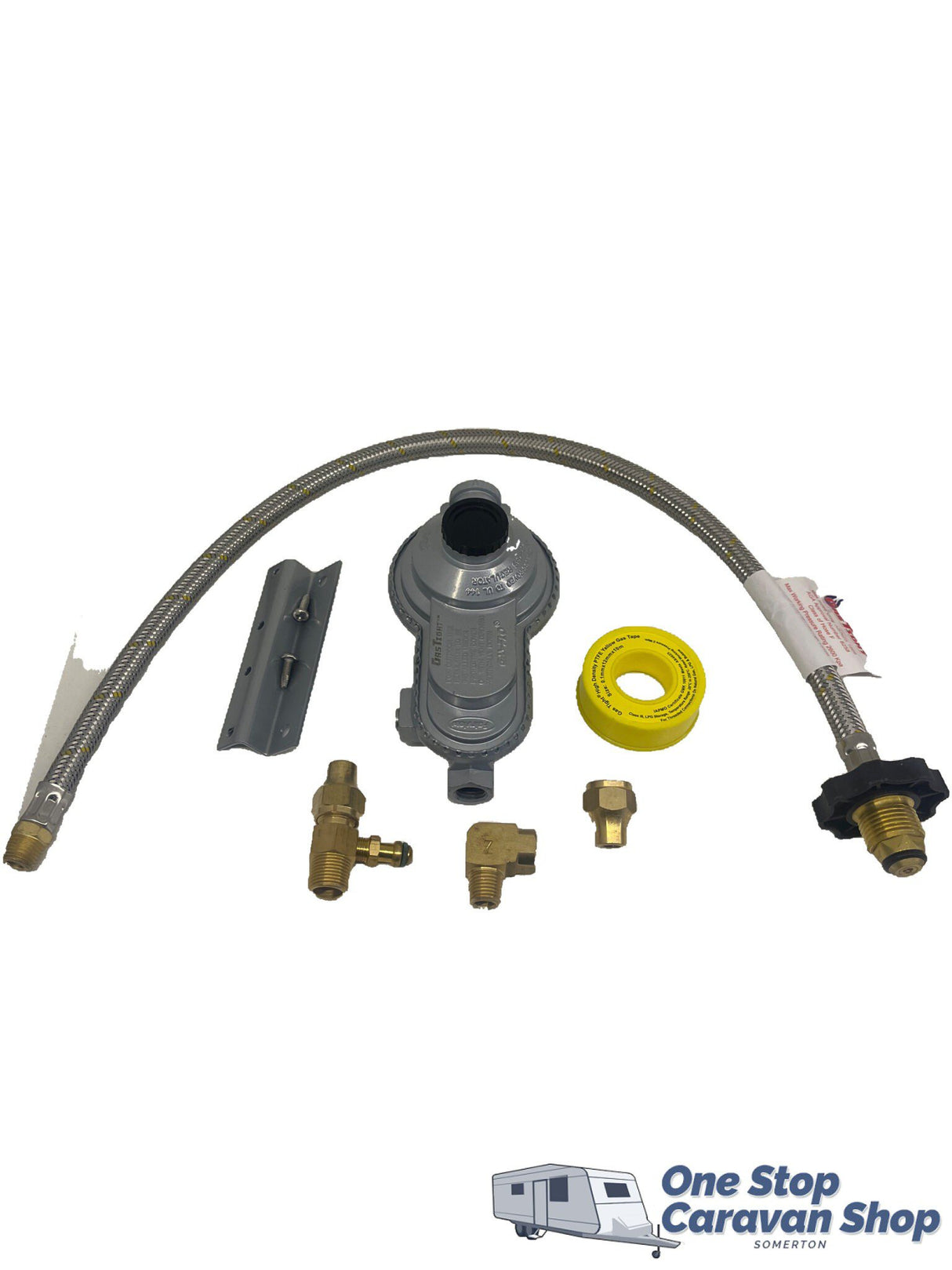 Single Gas Regulator Kit (3/8 & 5/16) w/ 1 x 450mm 1/4 MNPT Hose