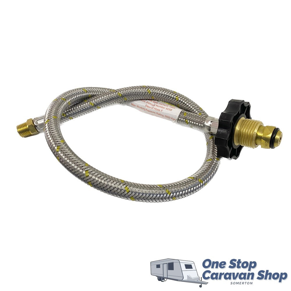 600mm Gas Hose – 1/4MNPT Pigtail w/ Handwheel -Single Bottle