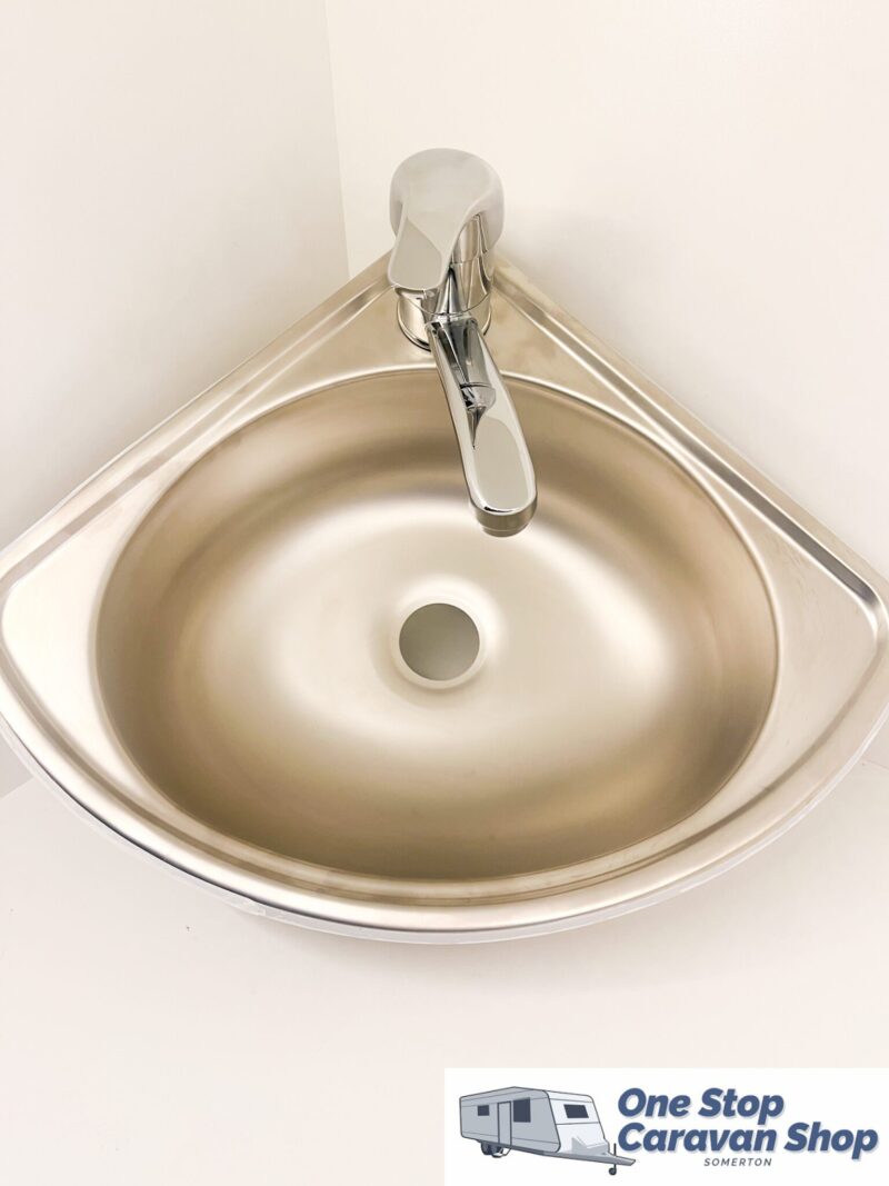Caravan Corner Sink - Hot & Cold Mixer Tap