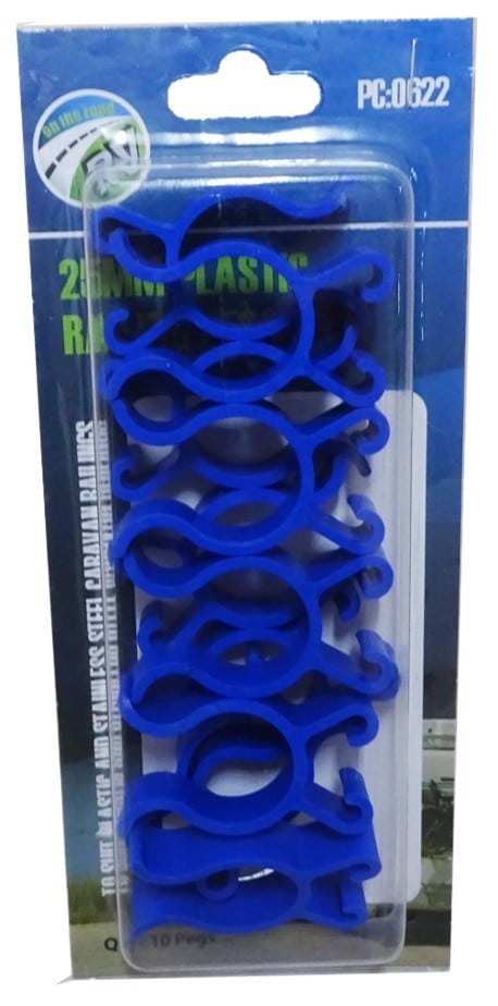 RAILING PEGS 25MM PLASTIC BOAT CARAVAN HANGING CLIPS