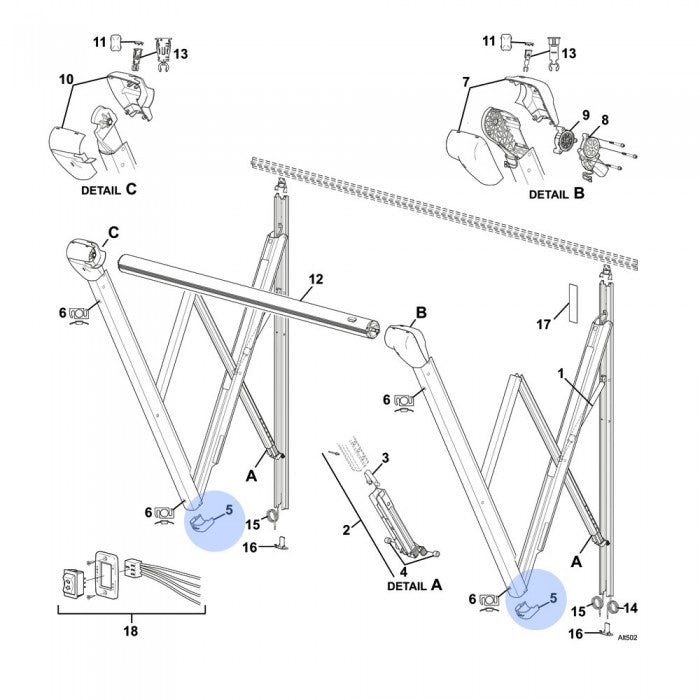 Black Arm End Cap - Suit Carefree Altitude Awnings