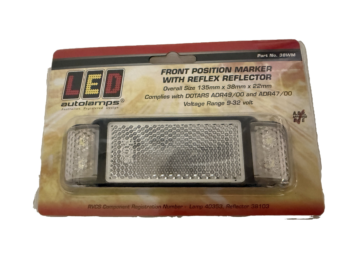 LED AUTOLAMPS 38 Series Marker Lights, Black Bezel - Amber/Clear