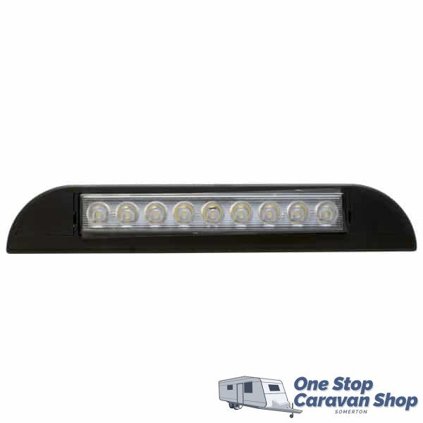AP AUTO BLACK EXTERIOR LAMP AWNING ANNEX 12V CARAVAN 9 LED