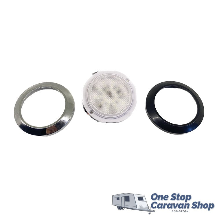 RV Ceiling Light 69mm Diameter (Black/Chrome)