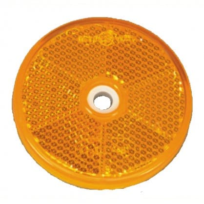 Narva Amber Retro Reflector 80mm with Central Fixing Hole (Pair)