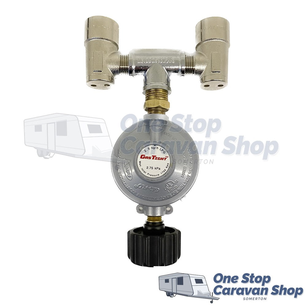 Single to Dual Gas Bayonet Adapter w/ LCC Reg