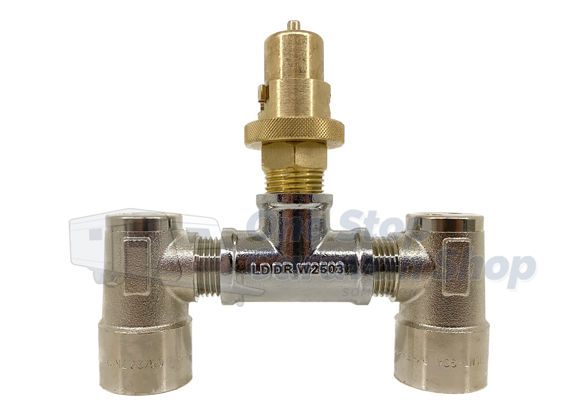 Single to Dual Gas Bayonet Double Adaptor with 3m 3/8 BBQ Hose to Suit Caravan and Motorhome Webber BBQ