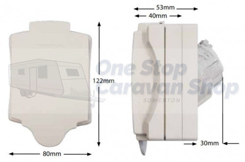15AMP Caravan Inlet IP34 - White