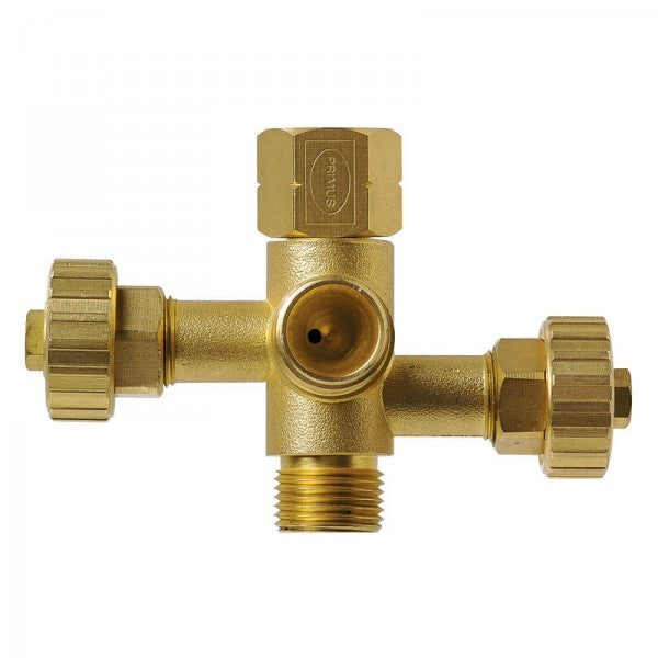 Gas Adaptor 3/8LH to Dual 3/8LH w/Taps