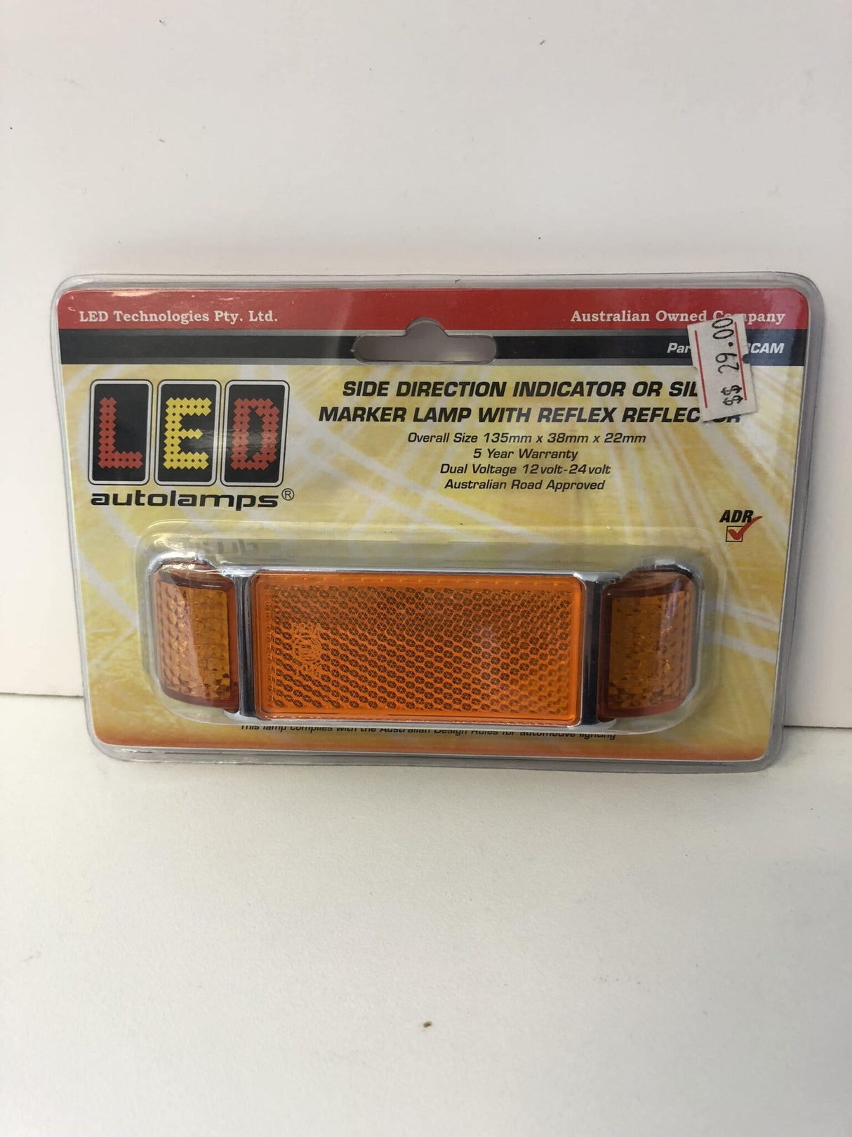 38 Series Chrome Marker Lamps with inbuilt Reflector 135mm x 38mm x 22mm