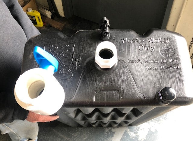HUME 100Lt Grey Water Waste Tank with Fittings