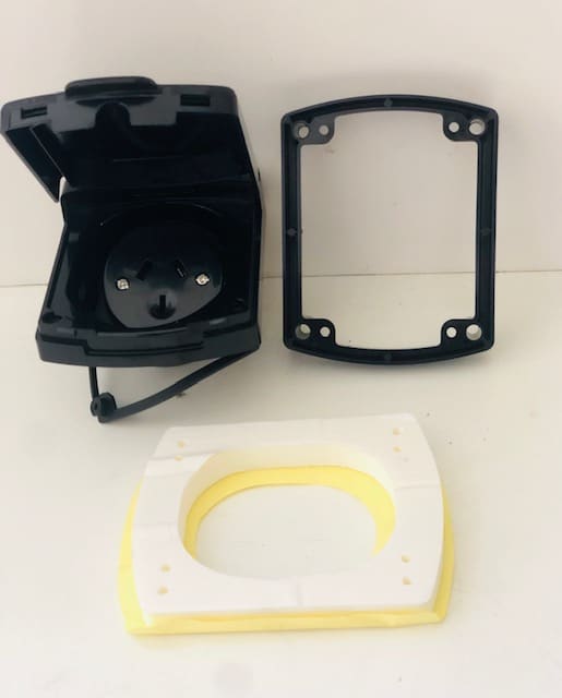 (New Style Clipsal) Black External 10amp Power Outlet