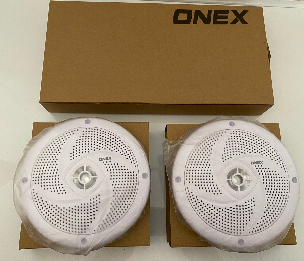 White 6.5"Dual Full Range Low Profile Marine Speakers - Pair