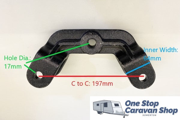 ROCKER ROLLER CENTRE ARM SUIT TRAILER & CARAVAN SPRINGS. BLACK PAINTED