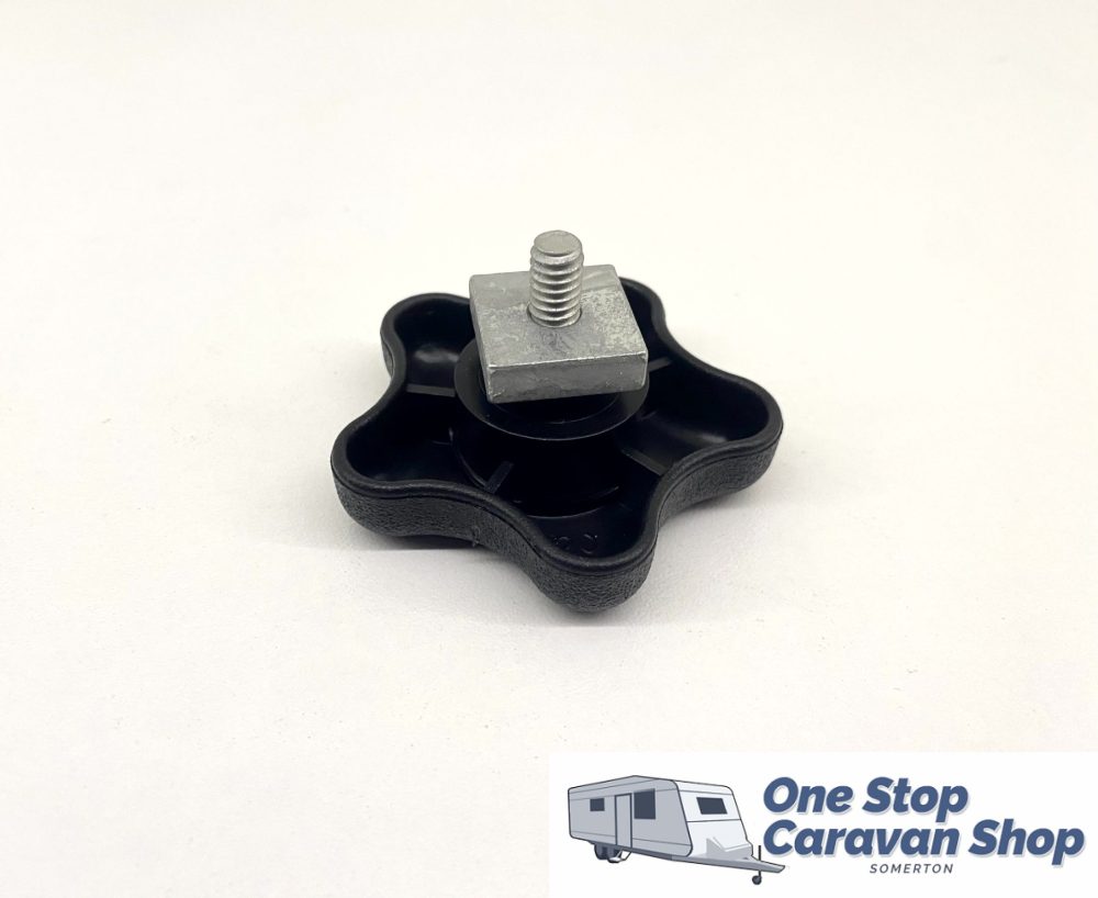 Dometic Knob & Nut Suits Awn Raft Black.