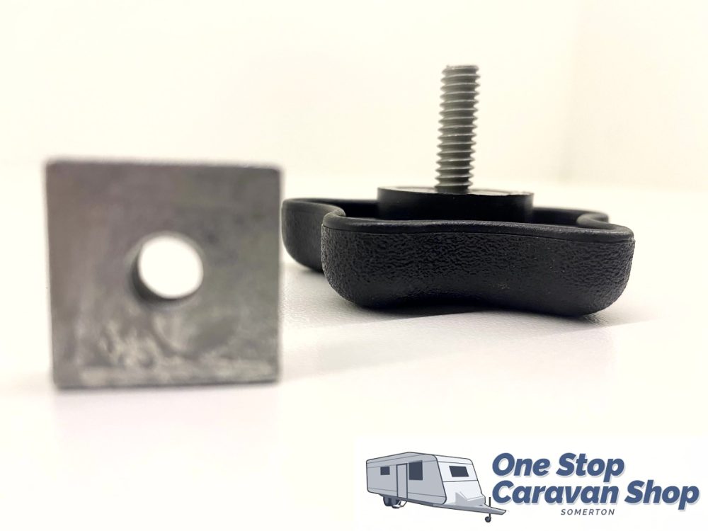 Dometic Knob & Nut Suits Awn Raft Black.