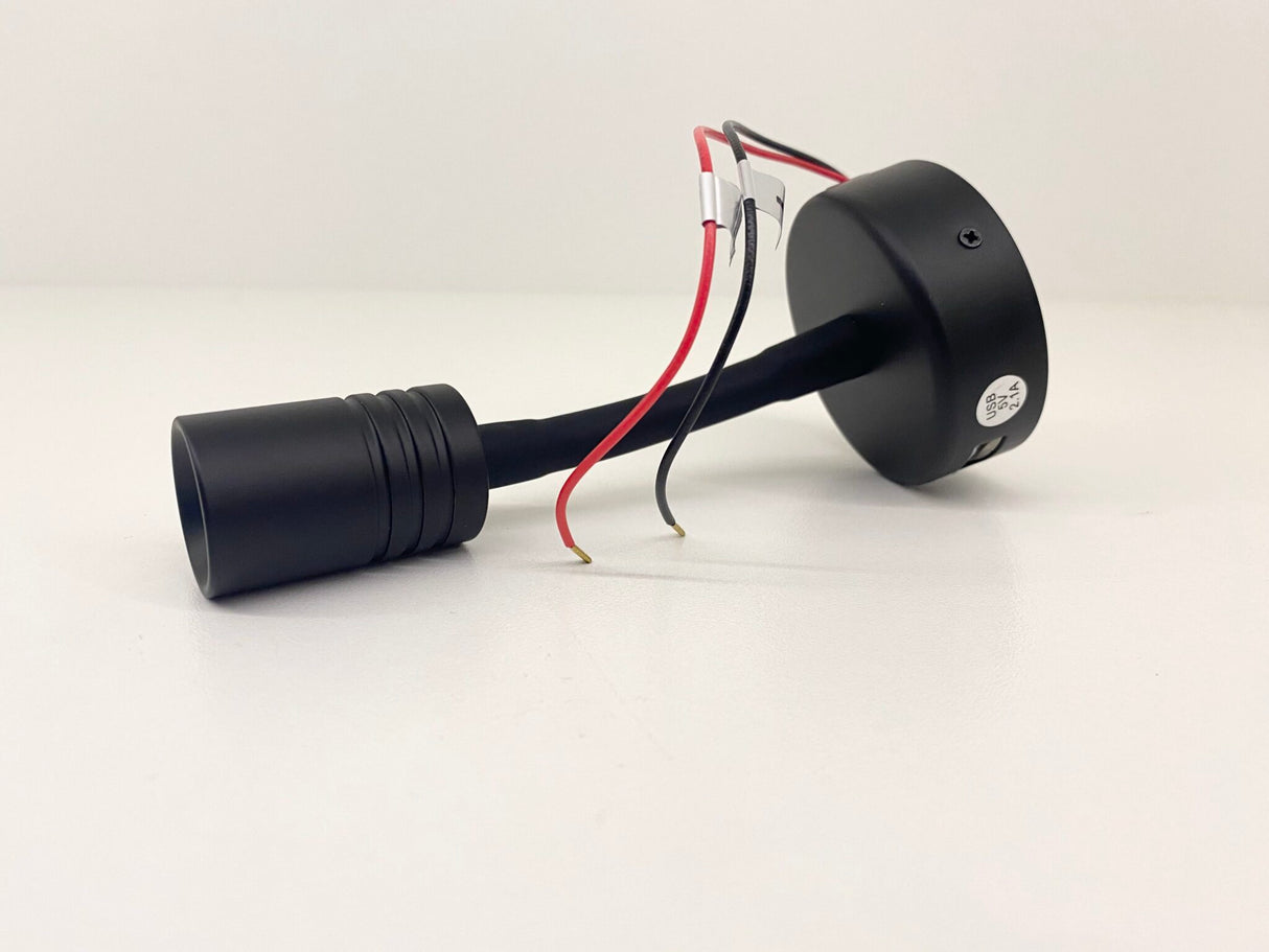 LED Reading Light Gooseneck USB - Black 5V
