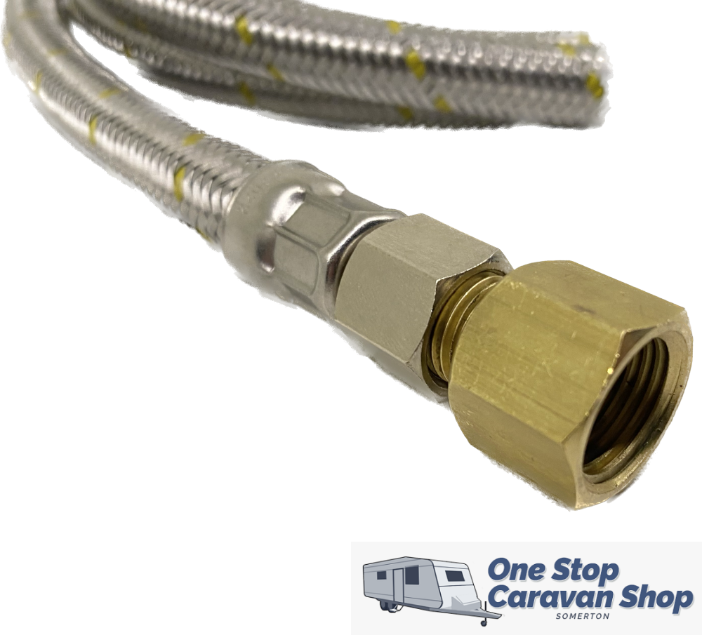 Gas Bayonet Hose 3m 1/4 with Adapter to suit 3/8 Webber BBQ