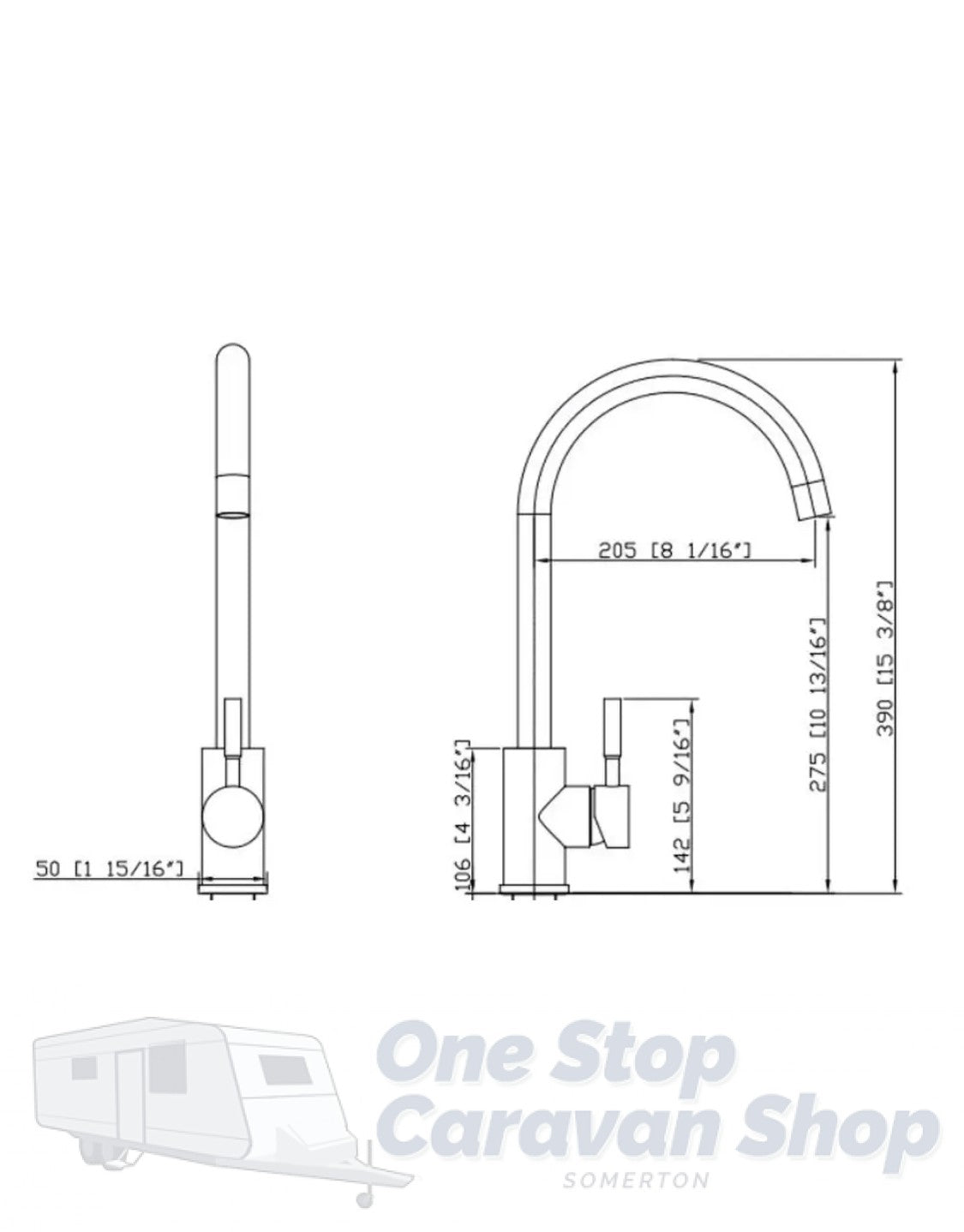 Kitchen Mixer Tap Faucet Basin Laundry Sink - BLACK