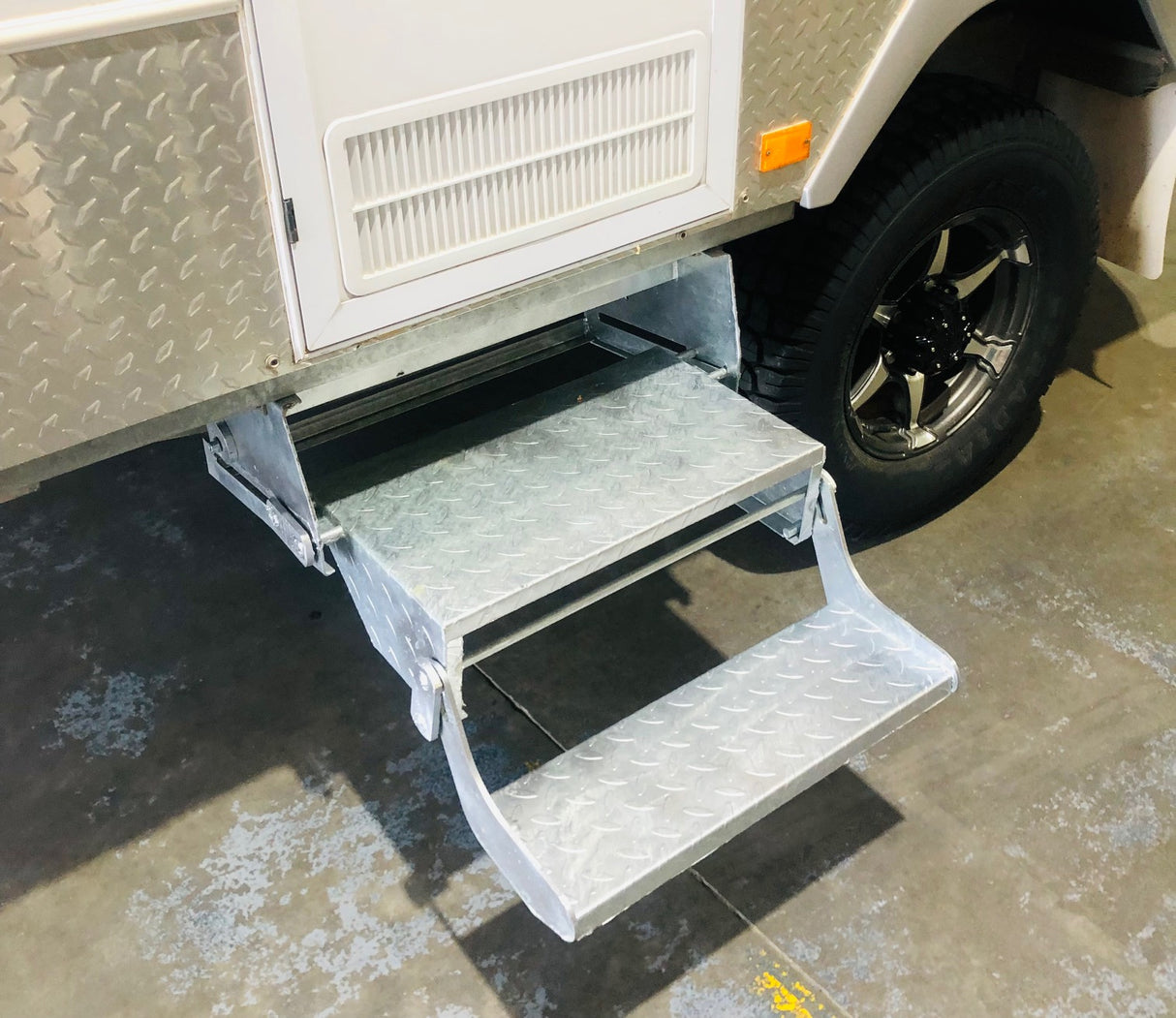 Double Pull-Out Caravan Step - Galvanised Steel