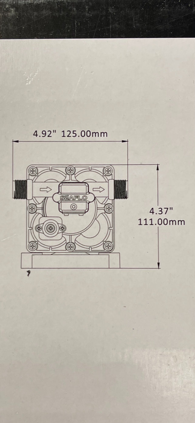 SEAFLO RV Supreme 55psi/11.3LMP 12V Water Pump c/w Filter & Fittings