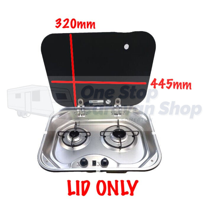 Glass Lid t/s Camec 2 Gas Burner Hob