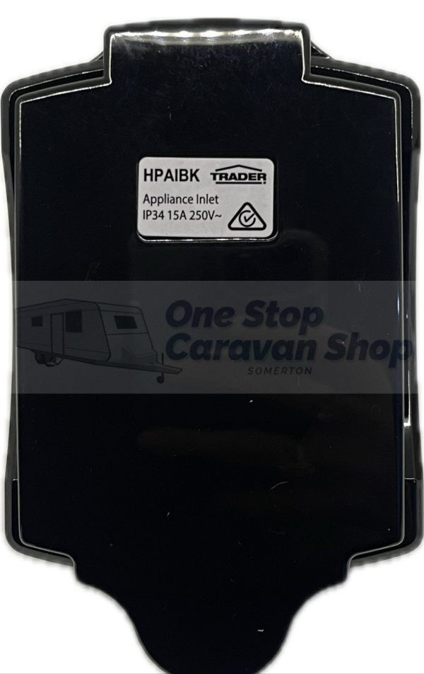 15AMP Caravan Inlet IP34 - Black