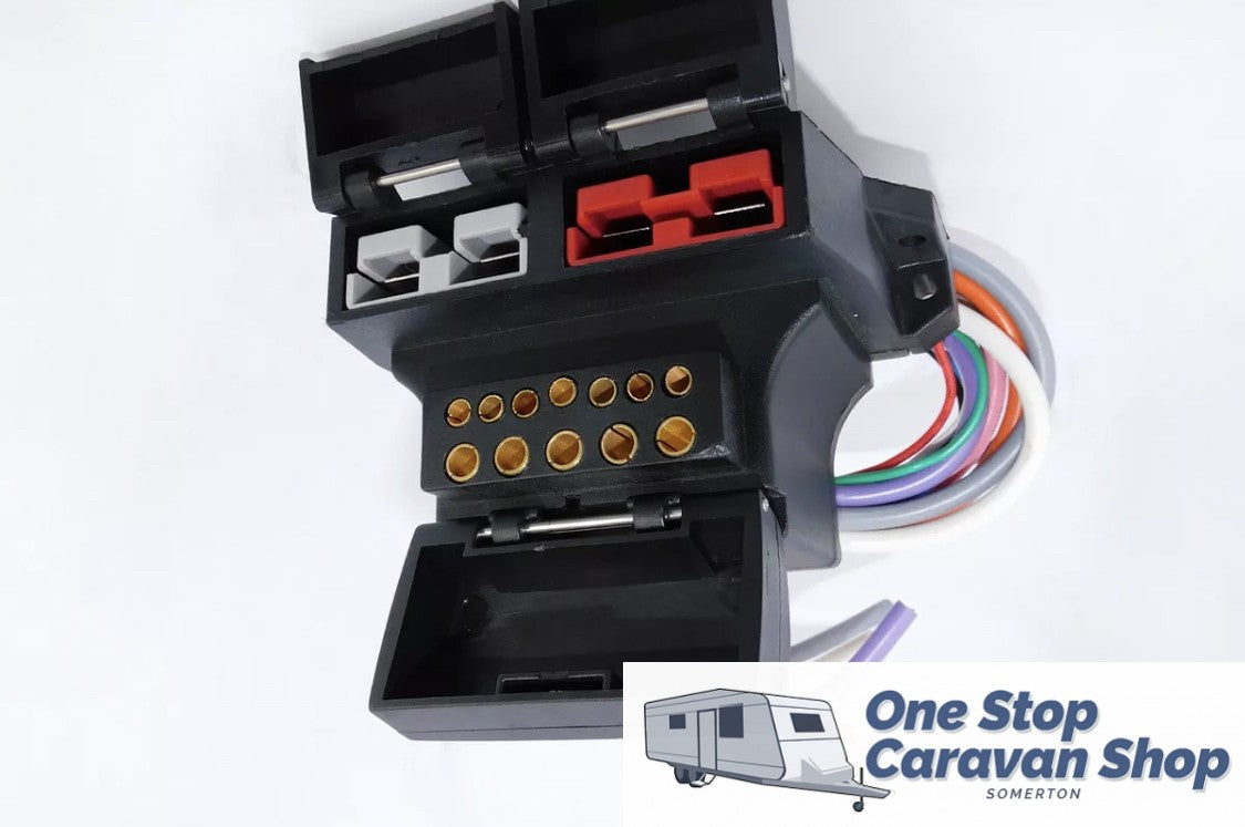 Mini Combo - Trailer Socket 12 pin Plug & Dual 50A Anderson Plug Connector