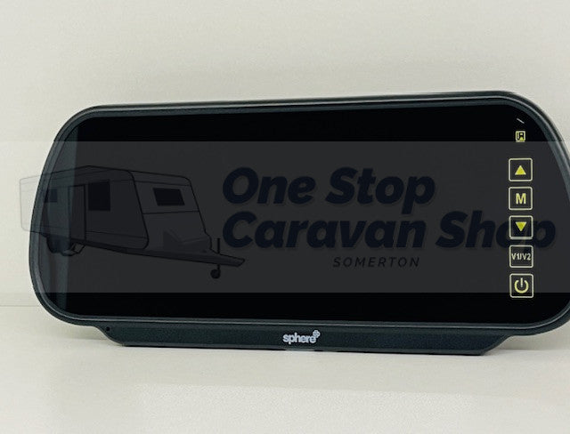 Sphere Caravan Reversing Camera System - 7 inch Rear Mirror Mount Monitor & 1 Camera (2 Camera Inputs)