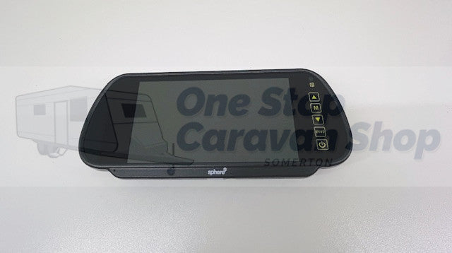 Sphere Caravan Reversing Camera System - 7 inch Rear Mirror Mount Monitor & 1 Camera Black(2 Camera Inputs)