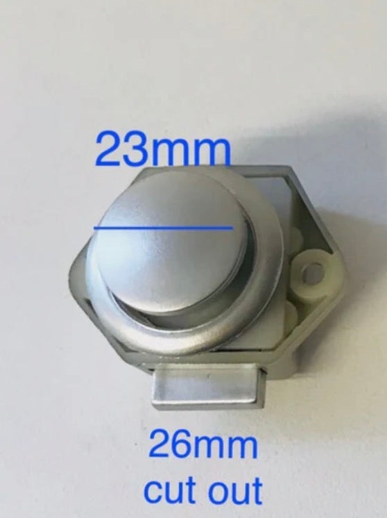 Jayco 23mm Nickel Catch Set - Catch / Rosette / Knob / Strike Plate