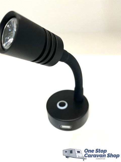 LED Reading Light Gooseneck USB - Black