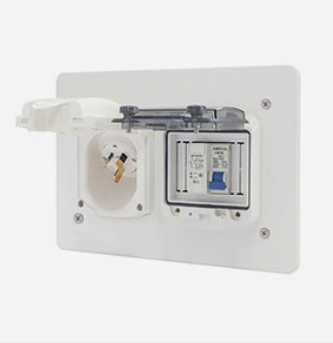 15A POWER INLET RCBO ENCLOSURE - WHITE