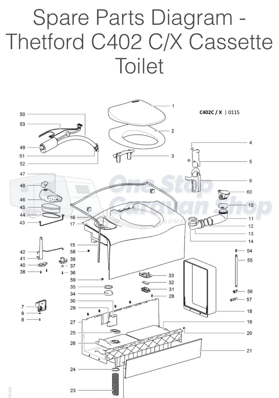 51802: Handle Shaft - Suit Thetford C400 Toilets