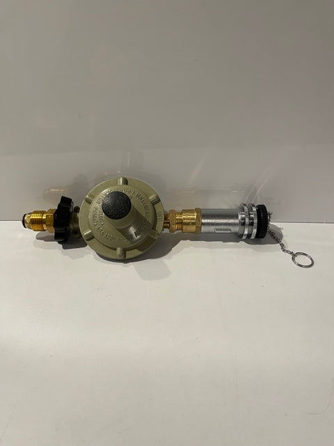 GAS BAYONET ADAPTOR SINGLE WITH REGULATOR & DUST CAP- OSCSGBASGLREG