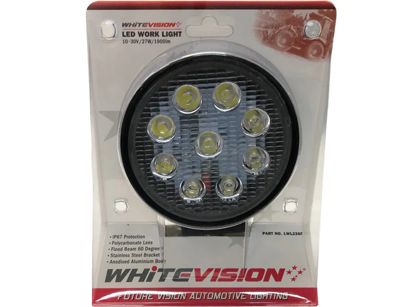 Whitevision LWL226F Round 27w LED Work light