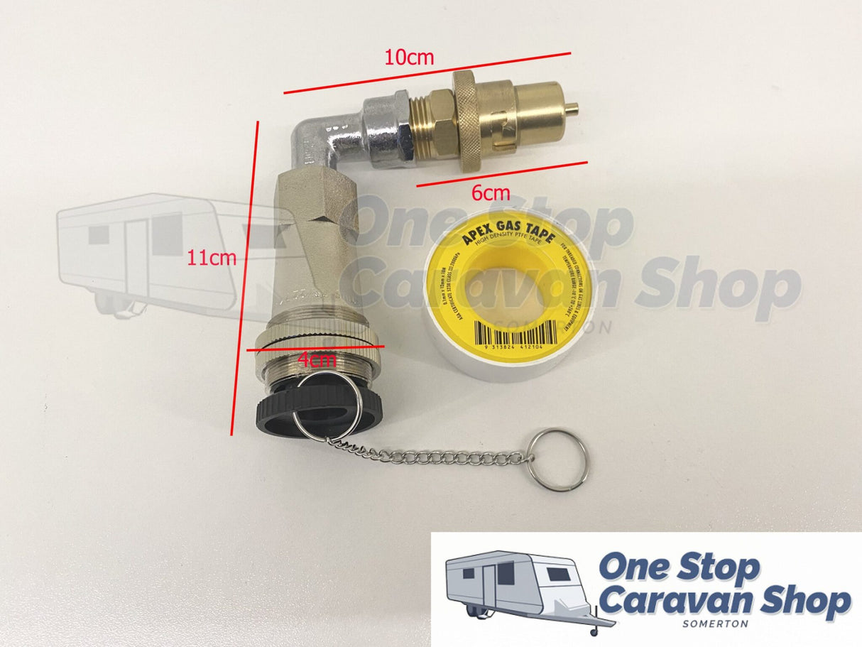 Single BAYONET ELBOW to SINGLE Bayonet Adapter