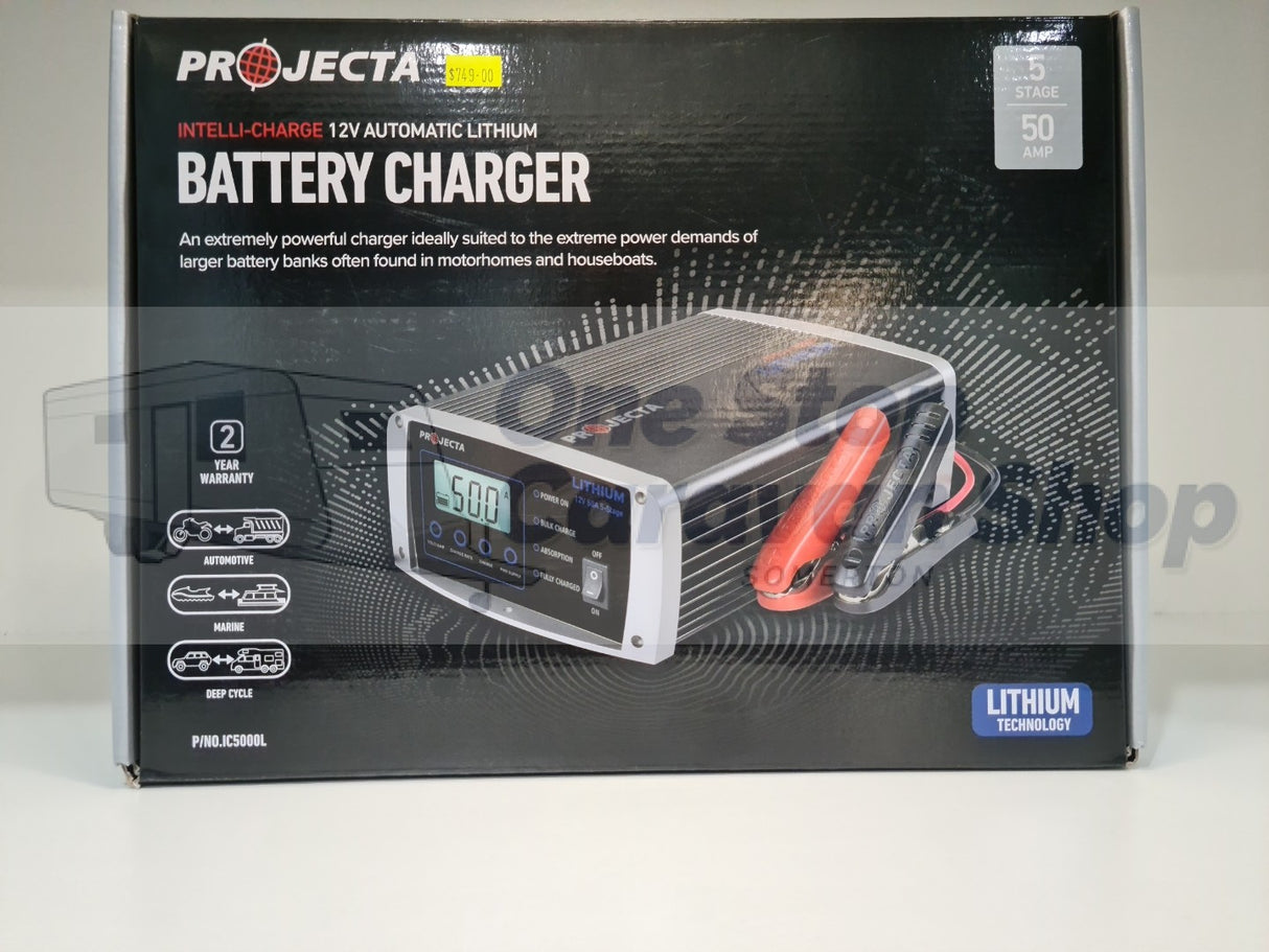 PROJECTA IC5000L 12V AUTOMATIC 50 AMP 5 STAGE LITHIUM BATTERY CHARGER