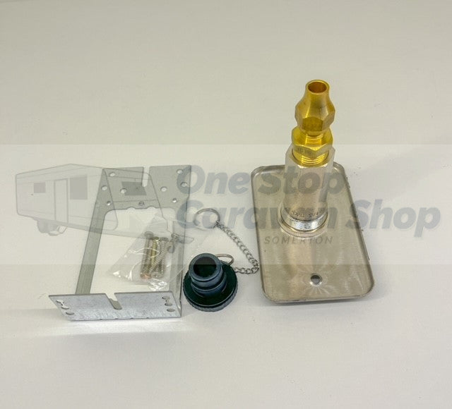 Straight Bayonet with Wall Plate & Bracket Kit t/s 3/8" & 2m Bayonet Hose t/s 1/4" & 3/8"
