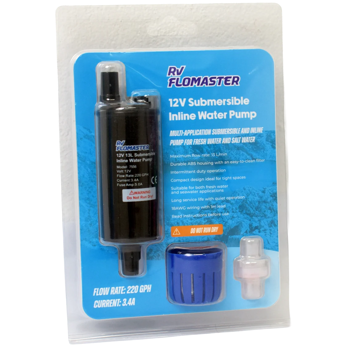 RV Flomaster 12V Submersible Inline Water Pump