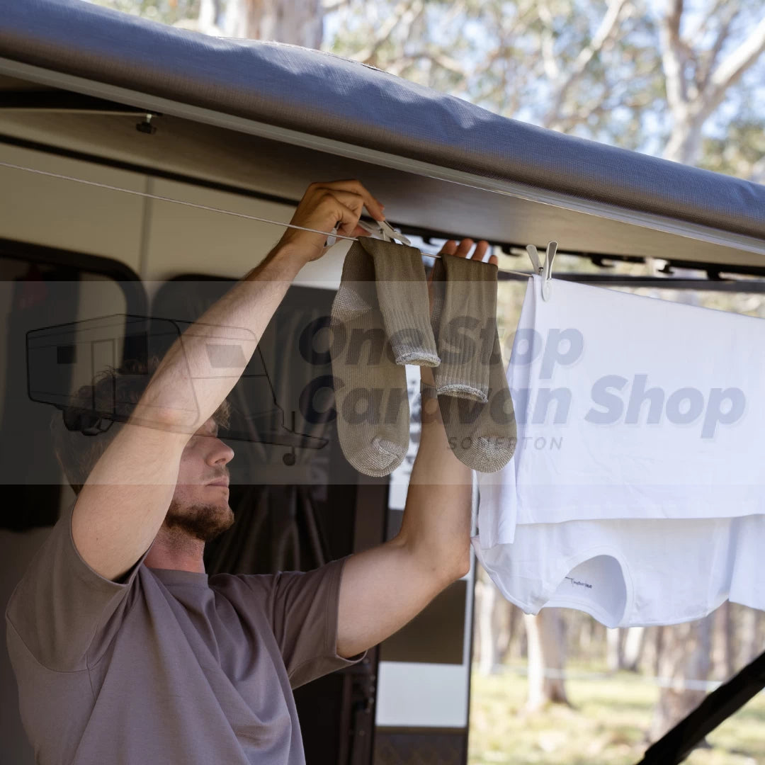 Easy Hang Stainless Steel Clothesline t/s Awning